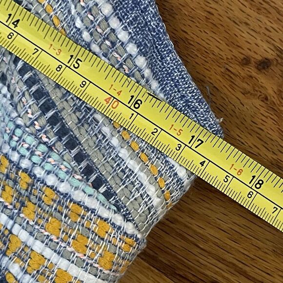 AKEMI + KIN ANTHROPOLOGIE Tweed Striped Shift Dress Size 6 Blue Spring Coastal - Picture 6 of 9